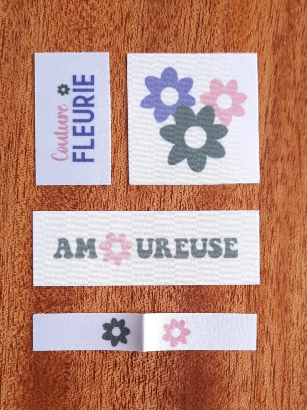 Etiquettes à coudre_Fleurs (lot de 4)
